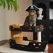 Barco Pirata Rascador y Cama de Doble Nivel para Gatos
